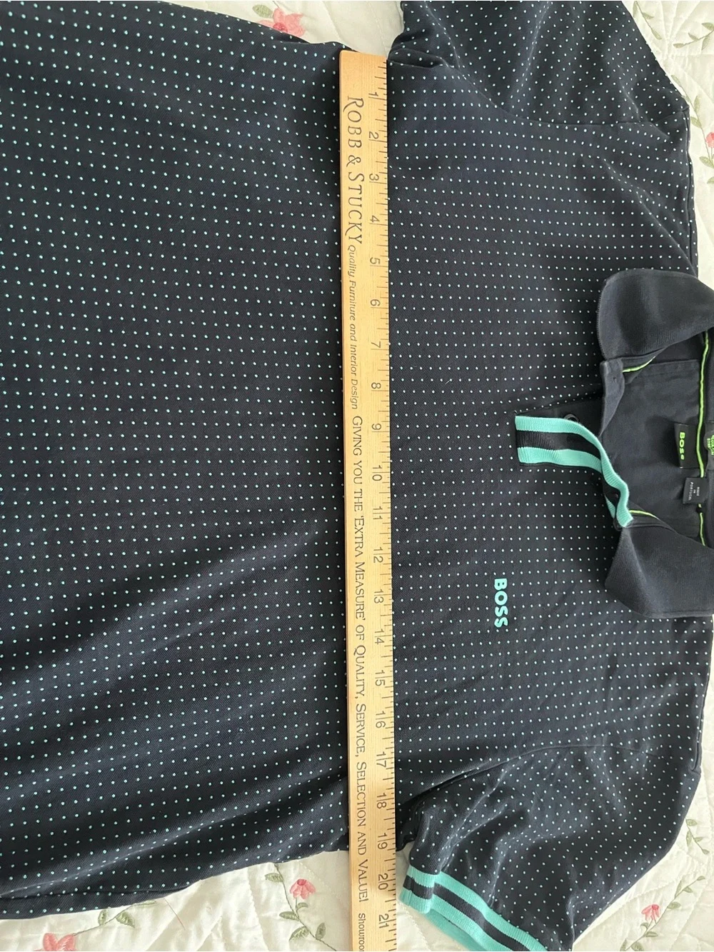 Boss Black Polo with Mint Contrast Trim